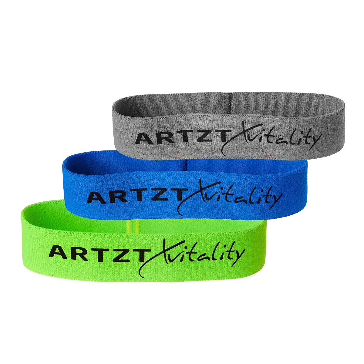 3 Loop Bands der Marke ARTZT vitality in grau, blau und grün