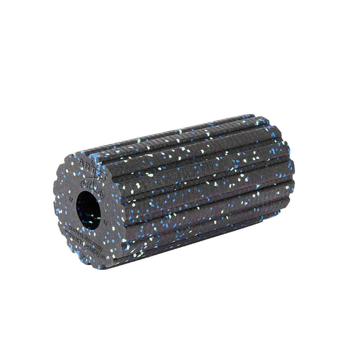 BLACKROLL GROOVE Standard in schwarz mit weißen und blauen Punkten auf transparentem Hintergrund.