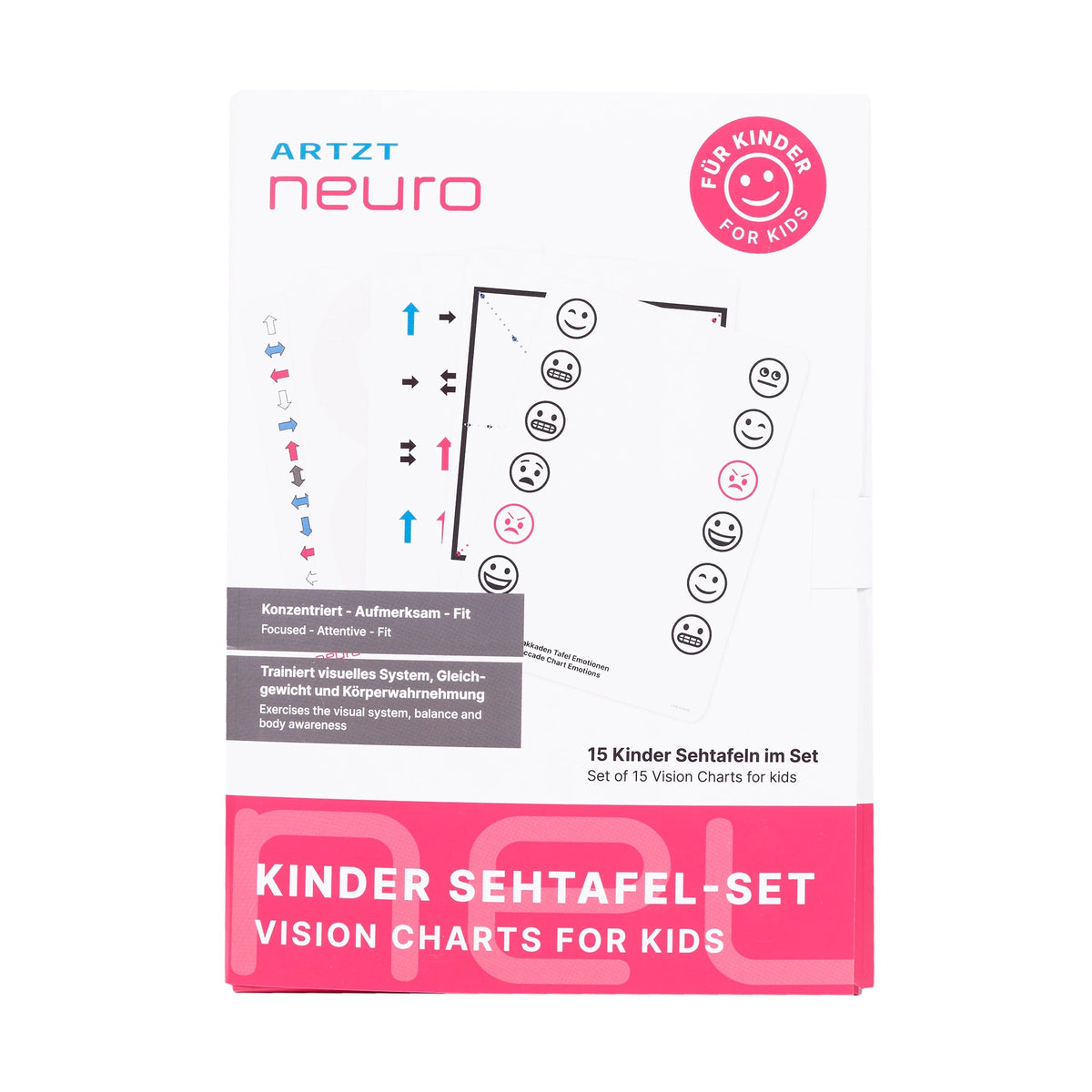 Kinder Sehtafel Set für Neuroathletiktraining ARTZT neuro 3