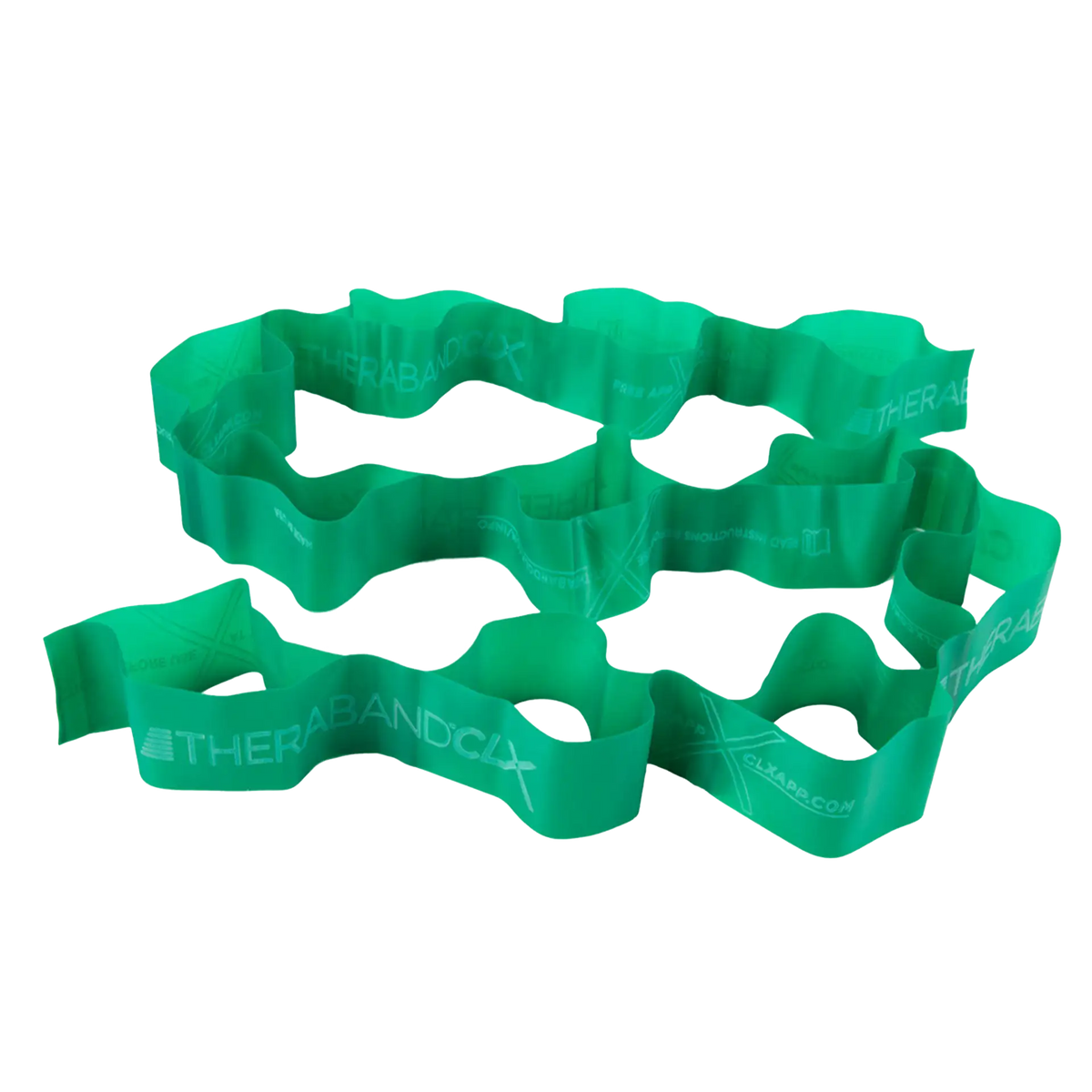 Grünes TheraBand CLX 2 m auf transparentem Grund #farbe_grün