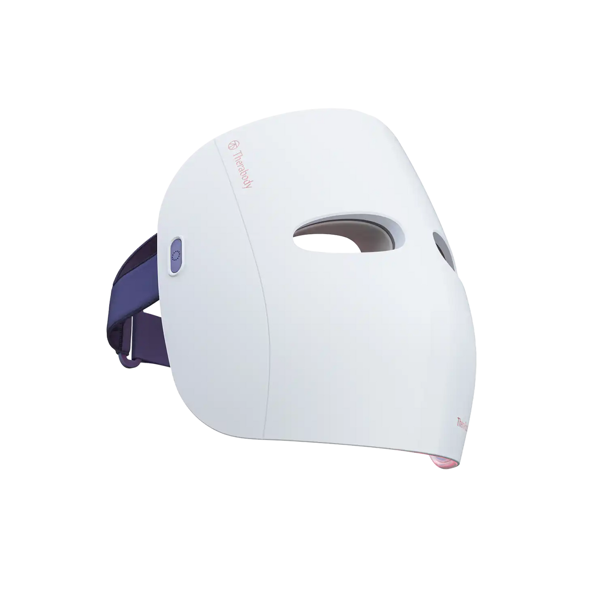 Therabody Face Mask Glo mit integrierten LED-Lichtern und verstellbarem Kopfband, Frontansicht der Gesichtsmaske