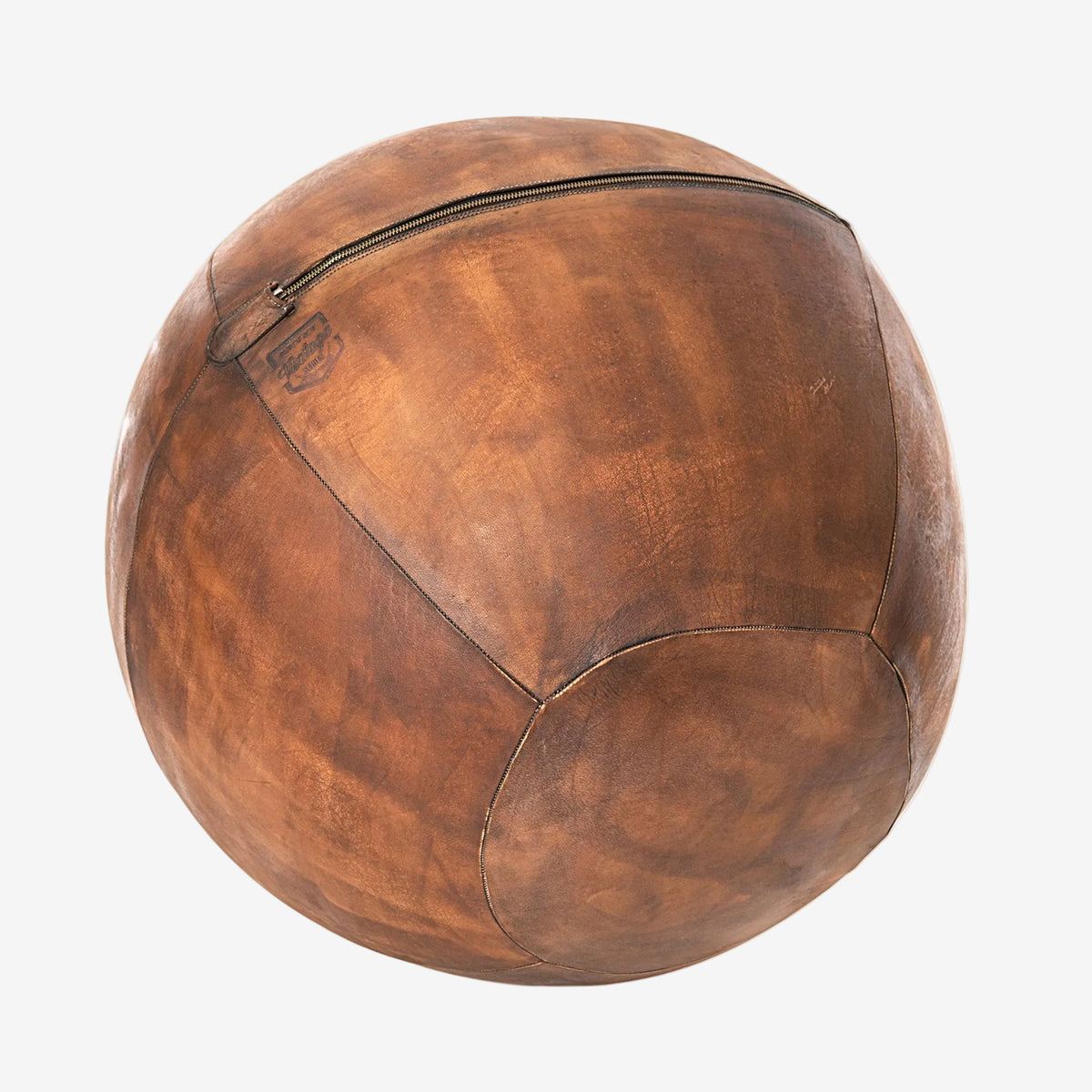 ARTZT Vintage Series Sitzball / Pezziball / Gymnastikball mit Bezug aus braunem Leder mit 55 cm Durchmesser. #größe_55 cm