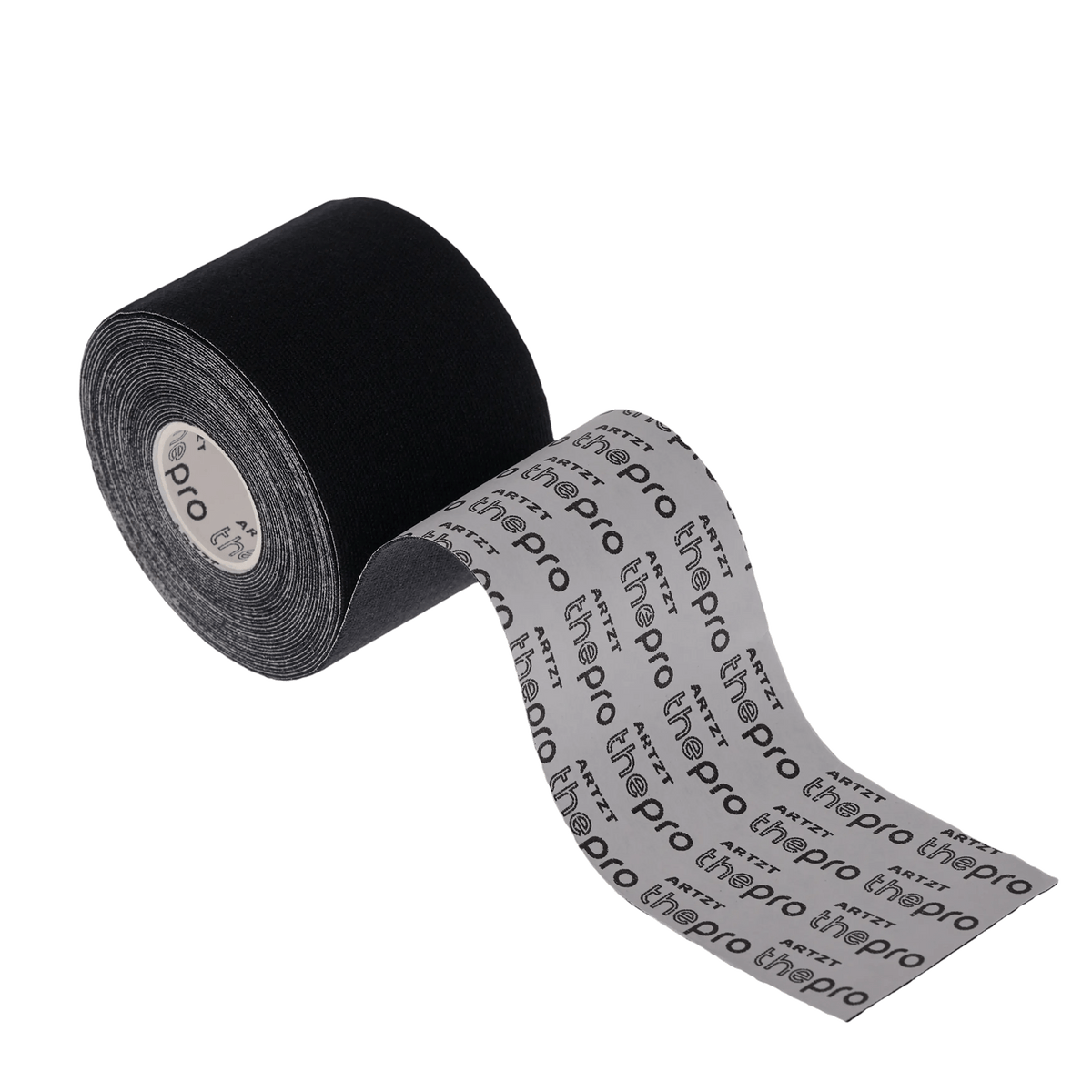Ein ARTZT thepro Kinesiologisches Tape in schwarz auf transparentem Hintergrund #farbe_schwarz