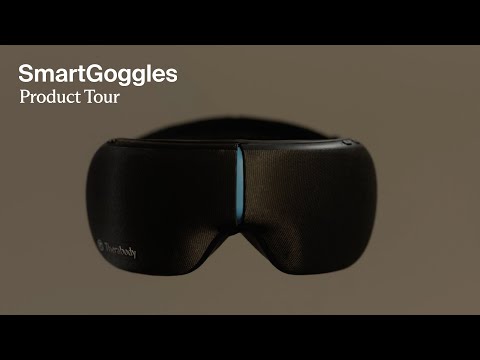 Thumbnail eines YouTube-Videos, auf dem das Therabody SmartGoggles Wearable frontal zu sehen ist.